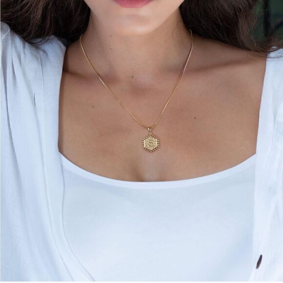 14K Plated Initial Triple Layered Necklaces - Picture 3 of 6